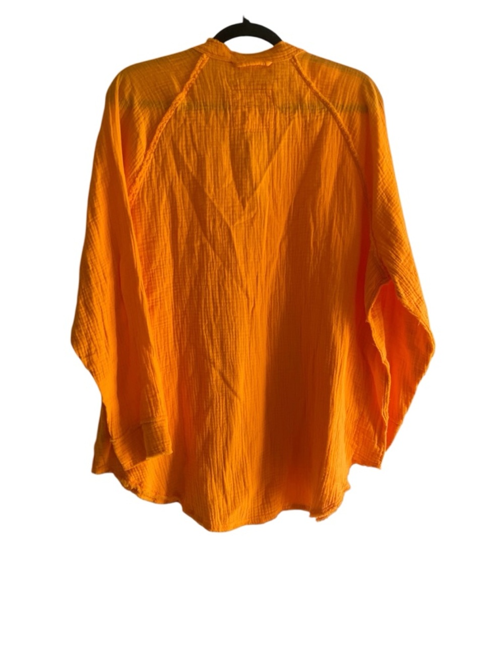 Aerie Gauze Button-Down Shirt – Bright Orange – Size Small – NWT - Picture 2 of 5